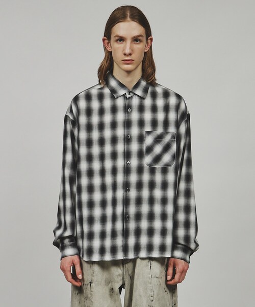tk.TAKEO KIKUCHI(ティーケータケオキクチ)の「◆オンブレーチェック長袖シャツ(シャツ/ブラウス・メンズ・グレー系1/ブラック系1・01/02/03)」の3枚目の写真