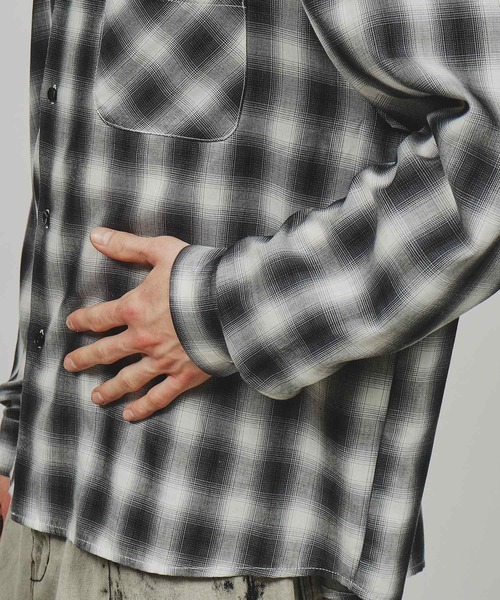 tk.TAKEO KIKUCHI(ティーケータケオキクチ)の「◆オンブレーチェック長袖シャツ(シャツ/ブラウス・メンズ・グレー系1/ブラック系1・01/02/03)」の7枚目の写真