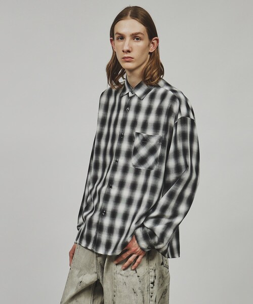 tk.TAKEO KIKUCHI(ティーケータケオキクチ)の「◆オンブレーチェック長袖シャツ(シャツ/ブラウス・メンズ・グレー系1/ブラック系1・01/02/03)」の11枚目の写真