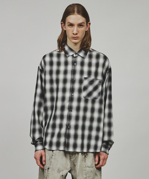 tk.TAKEO KIKUCHI(ティーケータケオキクチ)の「◆オンブレーチェック長袖シャツ(シャツ/ブラウス・メンズ・グレー系1/ブラック系1・01/02/03)」の12枚目の写真