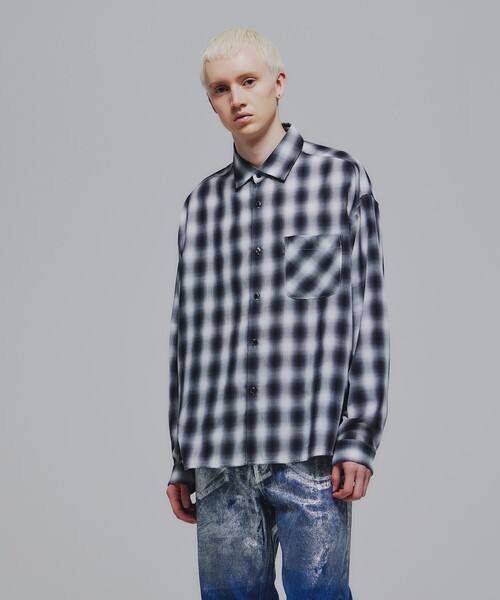 tk.TAKEO KIKUCHI(ティーケータケオキクチ)の「◆オンブレーチェック長袖シャツ(シャツ/ブラウス・メンズ・グレー系1/ブラック系1・01/02/03)」の20枚目の写真