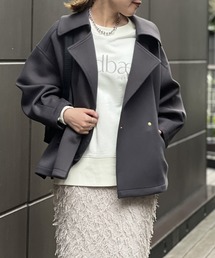 un dix cors | ダブルフェイスライトコート(ピーコート)