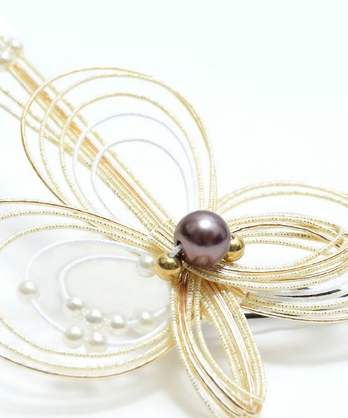 kimonomachi（キモノマチ）の「水引き 髪飾り ポイント髪飾り 髪飾り成人式　振袖髪飾り　袴 卒業式 成人式　 謝恩会 ヘアアクセサリー ヘアアレンジ Uピン髪飾り　ヘアアレンジ（和装小物・レディース・レッド/ゴールド/ブラック×ゴールド・ONE SIZE）」の13枚目の写真