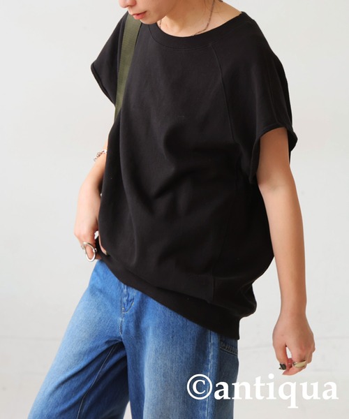 antiqua(アンティカ)の「ラグランベストトップス(ベスト・レディース・グレー系その他/ブラック/カーキオリーブ・FREE)」の8枚目の写真