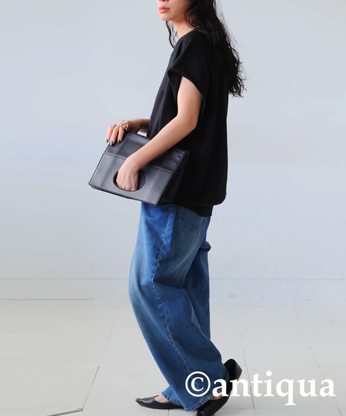 antiqua(アンティカ)の「ラグランベストトップス(ベスト・レディース・グレー系その他/ブラック/カーキオリーブ・FREE)」の10枚目の写真