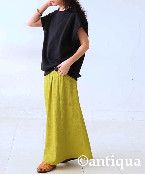 antiqua(アンティカ)の「ラグランベストトップス(ベスト・レディース・グレー系その他/ブラック/カーキオリーブ・FREE)」の12枚目の写真