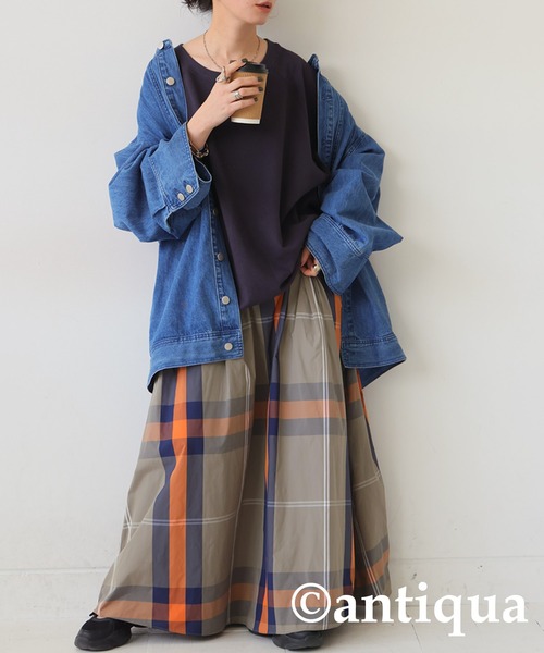 antiqua(アンティカ)の「ラグランベストトップス(ベスト・レディース・グレー系その他/ブラック/カーキオリーブ・FREE)」の17枚目の写真