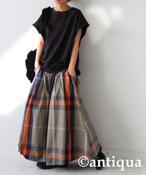 antiqua(アンティカ)の「ラグランベストトップス(ベスト・レディース・グレー系その他/ブラック/カーキオリーブ・FREE)」の14枚目の写真