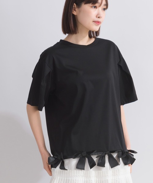 PICCIN 裾リボンタックスリーブコットンカットソー PICCIN（ピッチン）の「裾リボンタックスリーブコットン
