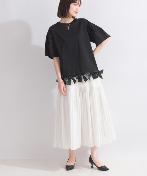 PICCIN 裾リボンタックスリーブコットンカットソー PICCIN（ピッチン）の「裾リボンタックスリーブコットン