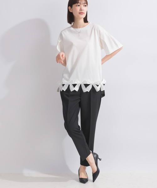 PICCIN 裾リボンタックスリーブコットンカットソー PICCIN（ピッチン）の「裾リボンタックスリーブコットン