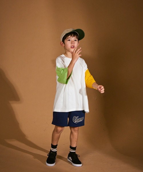 PAIRMANON STREET（ペアマノンストリート）の「【PAIRMANON STREET】アソート 無地 クレイジー 配色 半袖 Tシャツ（Tシャツ/カットソー・キッズ・ブラック/ブラック系その他/イエロー/ネイビー/ホワイト/ホワイト系その他/グリーン/レッド/ベージュ系その他・100/110/120/140/130/150/90）」の14枚目の写真