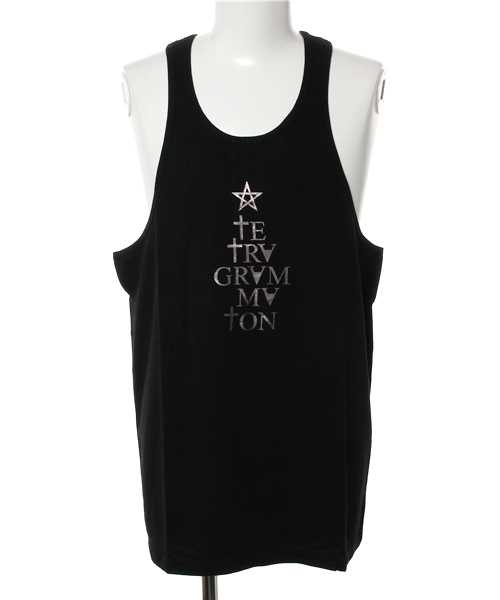 NO ID.（ノーアイディ）の「C天竺ペンタグラムプリントルーズタンクトップ（タンクトップ・メンズ・ブラック/ホワイト・1/2）」の2枚目の写真