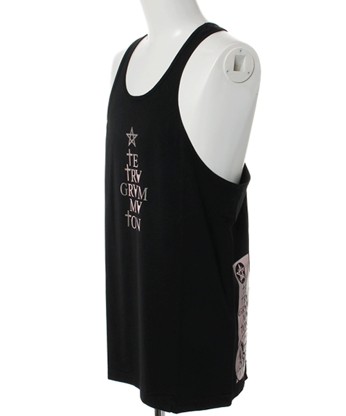 NO ID.（ノーアイディ）の「C天竺ペンタグラムプリントルーズタンクトップ（タンクトップ・メンズ・ブラック/ホワイト・1/2）」の3枚目の写真