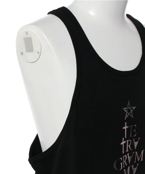 NO ID.（ノーアイディ）の「C天竺ペンタグラムプリントルーズタンクトップ（タンクトップ・メンズ・ブラック/ホワイト・1/2）」の6枚目の写真