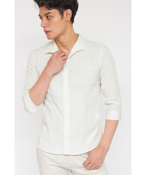 【セール】ZERO by TORNADO MART∴ランダムタックストライプ7分袖シャツ（シャツ/ブラウス）｜TORNADO MART（トルネードマート）