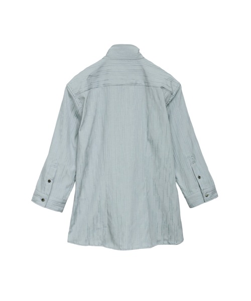 TORNADO MART(トルネードマート)の「ZERO by TORNADO MART∴ランダムタックストライプ7分袖シャツ(シャツ/ブラウス・メンズ・ブラック/グレー系その他/アイボリー/ブルー系1・M/L/LL/XXL)」の5枚目の写真