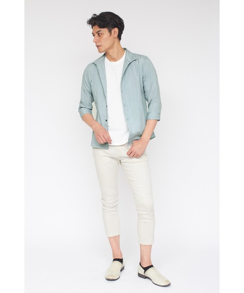 TORNADO MART(トルネードマート)の「ZERO by TORNADO MART∴ランダムタックストライプ7分袖シャツ(シャツ/ブラウス・メンズ・ブラック/グレー系その他/アイボリー/ブルー系1・M/L/LL/XXL)」の17枚目の写真