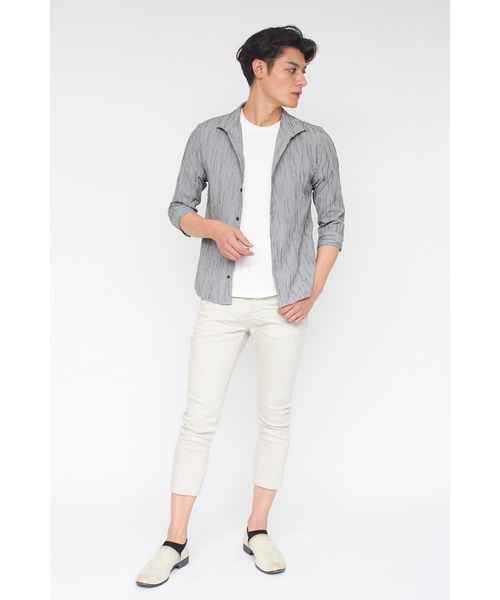 TORNADO MART(トルネードマート)の「ZERO by TORNADO MART∴ランダムタックストライプ7分袖シャツ(シャツ/ブラウス・メンズ・ブラック/グレー系その他/アイボリー/ブルー系1・M/L/LL/XXL)」の18枚目の写真