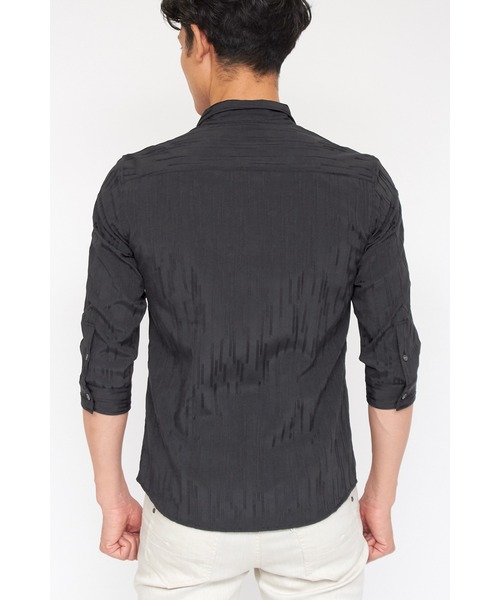 TORNADO MART(トルネードマート)の「ZERO by TORNADO MART∴ランダムタックストライプ7分袖シャツ(シャツ/ブラウス・メンズ・ブラック/グレー系その他/アイボリー/ブルー系1・M/L/LL/XXL)」の22枚目の写真