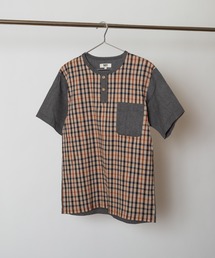 DAKS（ダックス）の「【DAKS】ハウスチェッククレープ　半袖ヘンリーネックトップス（ルームウェア/パジャマ）」