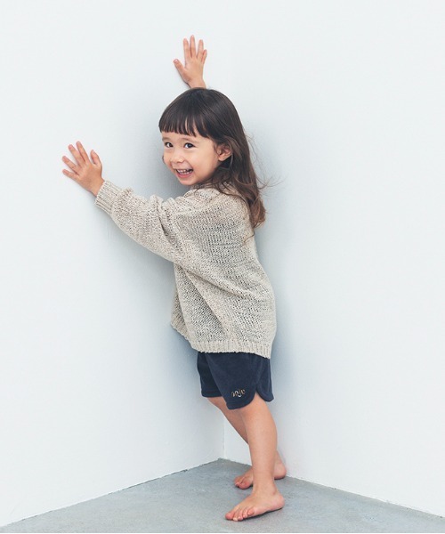 ooju（オージュ）の「【入荷禁止】【ooju】ぺーパリーニット(キッズ)（ニット/セーター・キッズ・グレイッシュベージュ/チャコールグレー・1/2/3/4）」の4枚目の写真