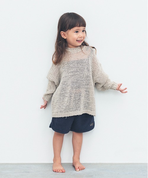 ooju（オージュ）の「【入荷禁止】【ooju】ぺーパリーニット(キッズ)（ニット/セーター・キッズ・グレイッシュベージュ/チャコールグレー・1/2/3/4）」の3枚目の写真