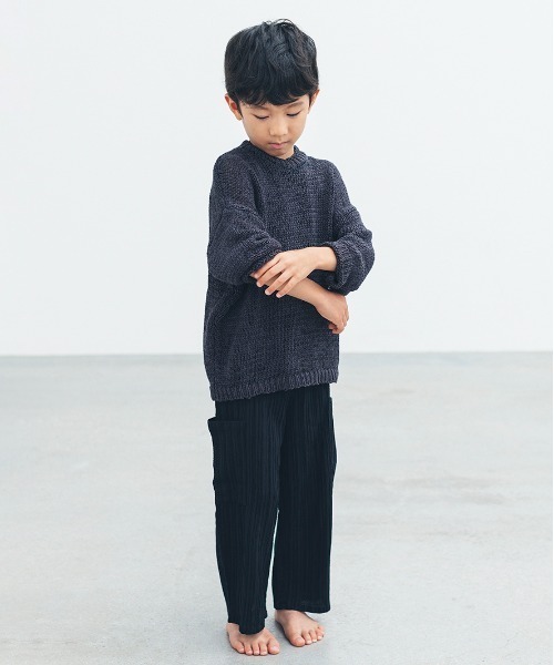 ooju（オージュ）の「【入荷禁止】【ooju】ぺーパリーニット(キッズ)（ニット/セーター・キッズ・グレイッシュベージュ/チャコールグレー・1/2/3/4）」の10枚目の写真