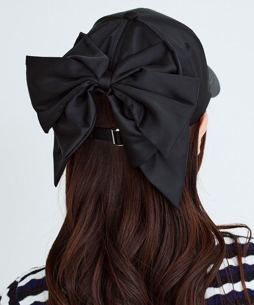 Narcissus(ナルシス)の「【Narcissus】リボンキャップ(キャップ・レディース・ホワイト/ブラック・FREE)」の2枚目の写真