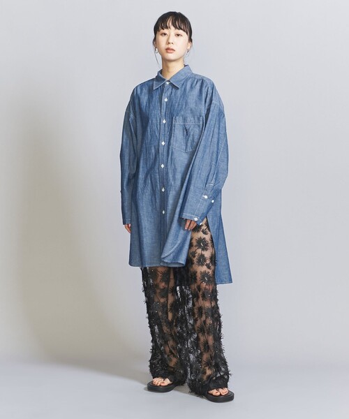 AMERICANA（アメリカーナ）の「＜Americana＞スリット シャツワンピース（シャツワンピース・レディース・ネイビー・FREE）」の3枚目の写真