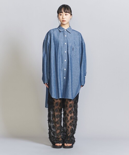 AMERICANA（アメリカーナ）の「＜Americana＞スリット シャツワンピース（シャツワンピース・レディース・ネイビー・FREE）」の5枚目の写真