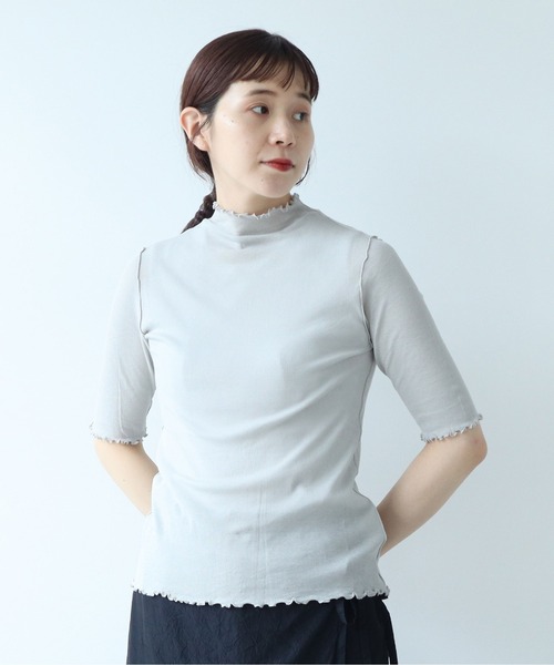 △強撚ストレッチフライス5分袖プルオーバー 1701CT015241（T