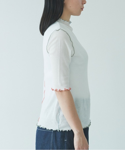 yuni(ユニ )の「強撚ストレッチフライス5分袖プルオーバー 1701CT006261(Tシャツ/カットソー・レディース・その他/ホワイト/グレー/ブラック/チャコールグレー・FREE)」の14枚目の写真