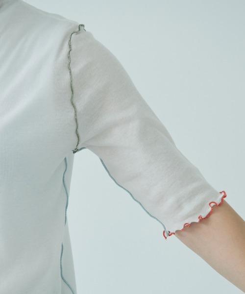 yuni(ユニ )の「強撚ストレッチフライス5分袖プルオーバー 1701CT006261(Tシャツ/カットソー・レディース・その他/ホワイト/グレー/ブラック/チャコールグレー・FREE)」の18枚目の写真