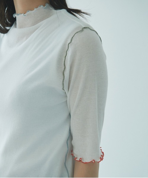 yuni(ユニ )の「強撚ストレッチフライス5分袖プルオーバー 1701CT006261(Tシャツ/カットソー・レディース・その他/ホワイト/グレー/ブラック/チャコールグレー・FREE)」の19枚目の写真