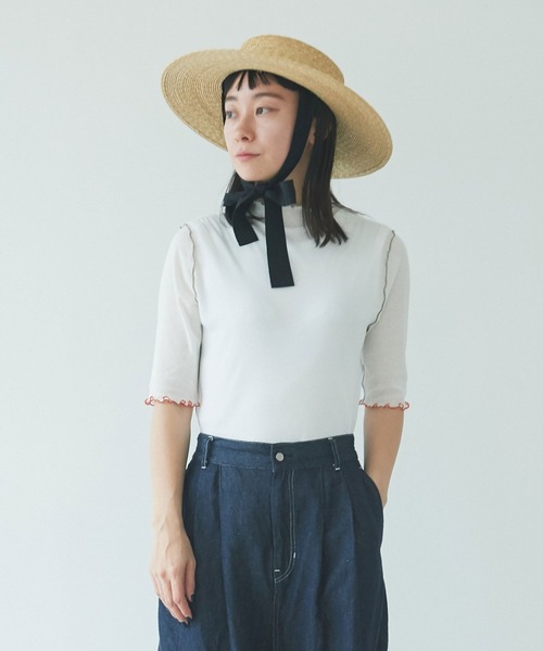 yuni(ユニ )の「強撚ストレッチフライス5分袖プルオーバー 1701CT006261(Tシャツ/カットソー・レディース・その他/ホワイト/グレー/ブラック/チャコールグレー・FREE)」の10枚目の写真