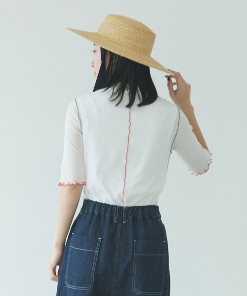 yuni(ユニ )の「強撚ストレッチフライス5分袖プルオーバー 1701CT006261(Tシャツ/カットソー・レディース・その他/ホワイト/グレー/ブラック/チャコールグレー・FREE)」の12枚目の写真