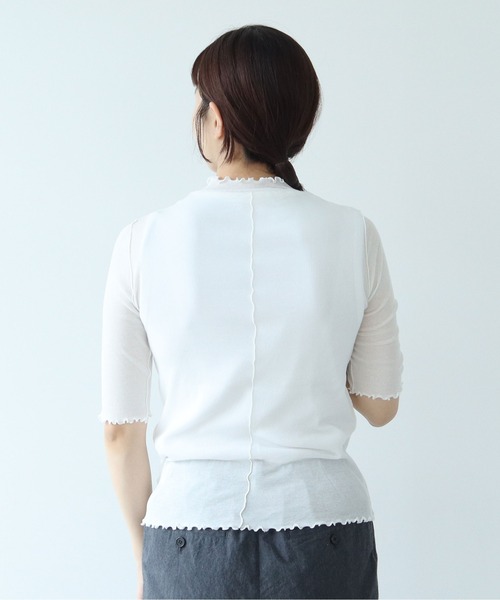 yuni(ユニ )の「△強撚ストレッチフライス5分袖プルオーバー 1701CT006261(Tシャツ/カットソー・レディース・その他/ホワイト/ブラック/グレー/チャコールグレー/パープル・FREE)」の22枚目の写真