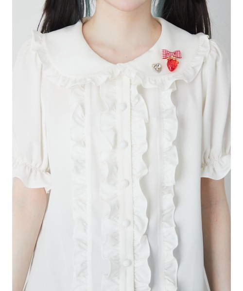 Ank Rouge（アンクルージュ）の「ストロベリープチリボンブラウス（シャツ/ブラウス・レディース・レッド/ブルー/ブラック・M）」の10枚目の写真