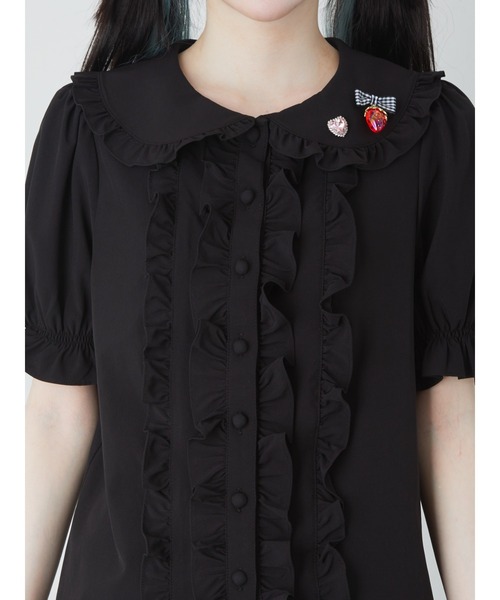 Ank Rouge（アンクルージュ）の「ストロベリープチリボンブラウス（シャツ/ブラウス・レディース・レッド/ブルー/ブラック・M）」の8枚目の写真