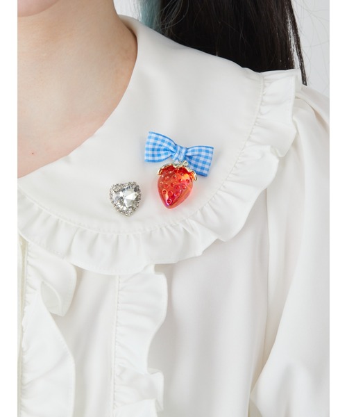 Ank Rouge（アンクルージュ）の「ストロベリープチリボンブラウス（シャツ/ブラウス・レディース・レッド/ブルー/ブラック・M）」の13枚目の写真