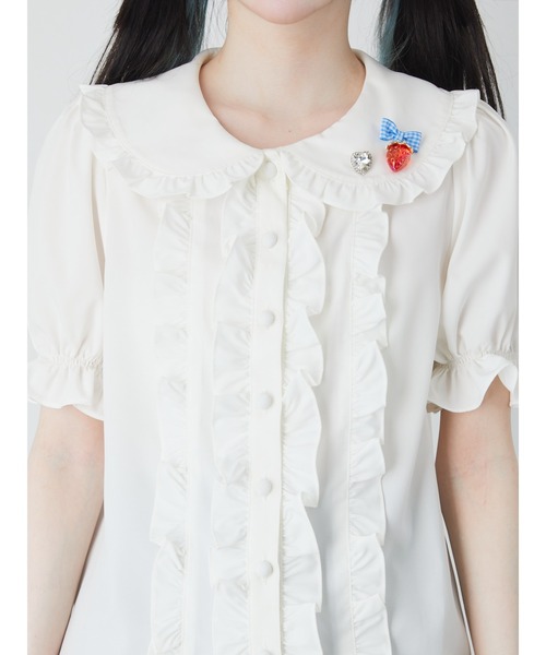 Ank Rouge（アンクルージュ）の「ストロベリープチリボンブラウス（シャツ/ブラウス・レディース・レッド/ブルー/ブラック・M）」の12枚目の写真