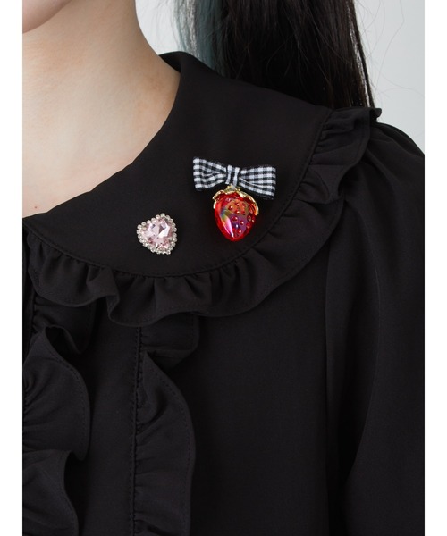 Ank Rouge（アンクルージュ）の「ストロベリープチリボンブラウス（シャツ/ブラウス・レディース・レッド/ブルー/ブラック・M）」の9枚目の写真