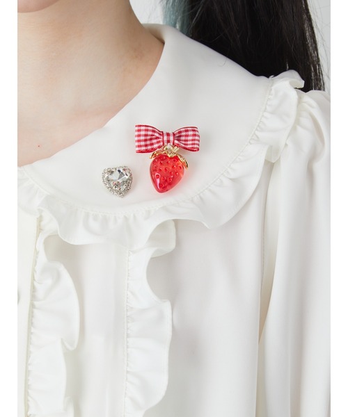 Ank Rouge（アンクルージュ）の「ストロベリープチリボンブラウス（シャツ/ブラウス・レディース・レッド/ブルー/ブラック・M）」の11枚目の写真
