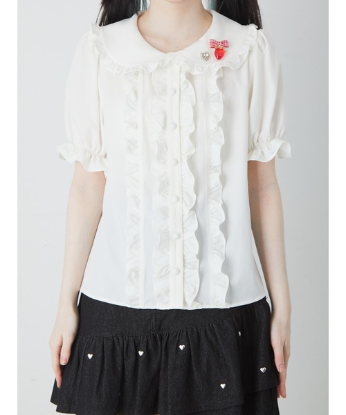 Ank Rouge（アンクルージュ）の「ストロベリープチリボンブラウス（シャツ/ブラウス・レディース・レッド/ブルー/ブラック・M）」の6枚目の写真