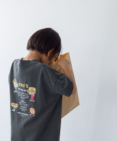 LOWRYS FARM（ローリーズファーム）の「ハンバーガープリントＴシャツ　115576（Tシャツ/カットソー・キッズ・ホワイト/チャコールグレー/グレー/ホワイト系その他/ブルー/グレー系その他・110cm/120cm/130cm/140cm/150cm）」の5枚目の写真