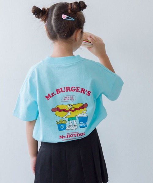 LOWRYS FARM（ローリーズファーム）の「ハンバーガープリントＴシャツ　115576（Tシャツ/カットソー・キッズ・ホワイト/チャコールグレー/グレー/ホワイト系その他/ブルー/グレー系その他・110cm/120cm/130cm/140cm/150cm）」の6枚目の写真