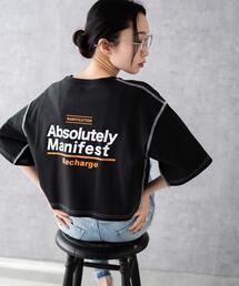 WEGO/アウトステッチグラフィックショートT