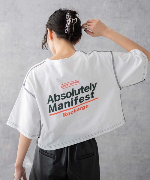 WEGO(ウィゴー)の「WEGO/アウトステッチグラフィックショートT(Tシャツ/カットソー・レディース・ホワイト/ブラック・SMALL/MEDIUM)」の10枚目の写真