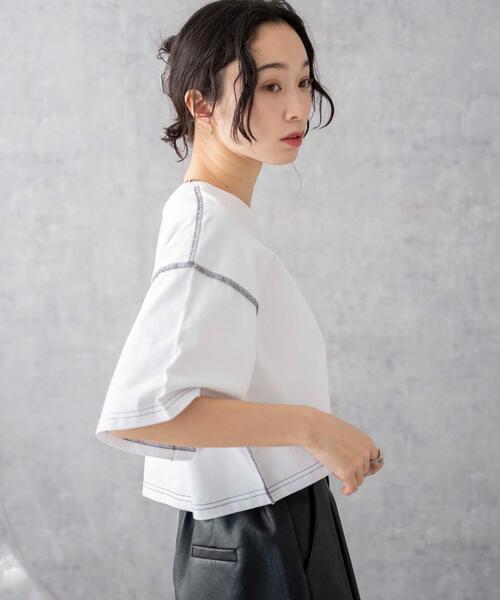 WEGO(ウィゴー)の「WEGO/アウトステッチグラフィックショートT(Tシャツ/カットソー・レディース・ホワイト/ブラック・SMALL/MEDIUM)」の11枚目の写真